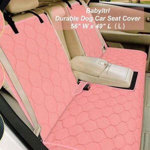 BABYLTRL Waterproof Dog Rear Seat Cover, Middle Armrest & Seat belt (Pink)